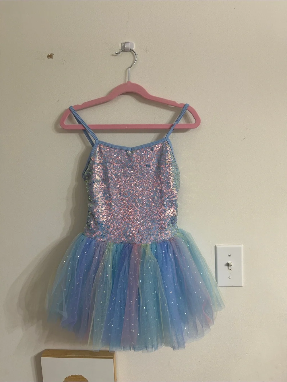 Girls' Pastel Sequin Dance Leotard - Light Blue Size 6. NEVER WORN!